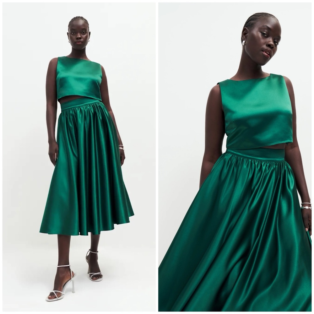 Reformation Andy Two Piece in Forest Green Size 0